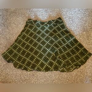 Green plaid urban outfitters hi waisted mini skirt